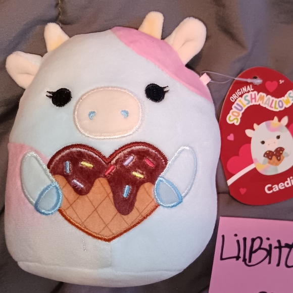 Squishmallows Caedia the Cow 5” ❤️Valentine ❤️ 2024 Release Htf - Picture 2 of 4